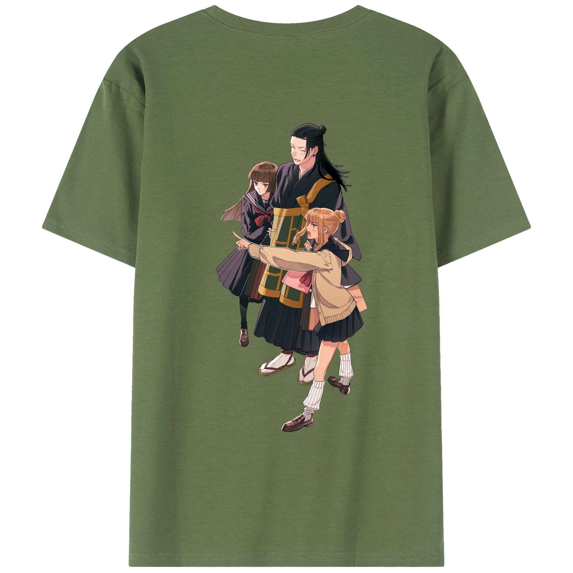 （画像用） 呪術廻戦 Jujutsu Kaisen 綿100％ メンズ半袖Tシャツ（バックプリント） 通気性